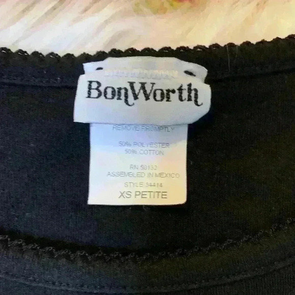 Vintage Bonworth Short Sleeve Embroidered Elephant Oversized Petite Small - Picture 3 of 6